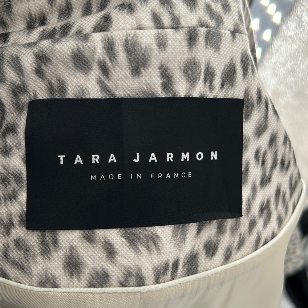 Tara Jarmon Leopard Print Double Breasted Coat Made in France Size 40 - Picture 2 of 14
